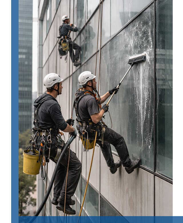 Профессиональная высотная мойка фасадов зданий в Новодвинске