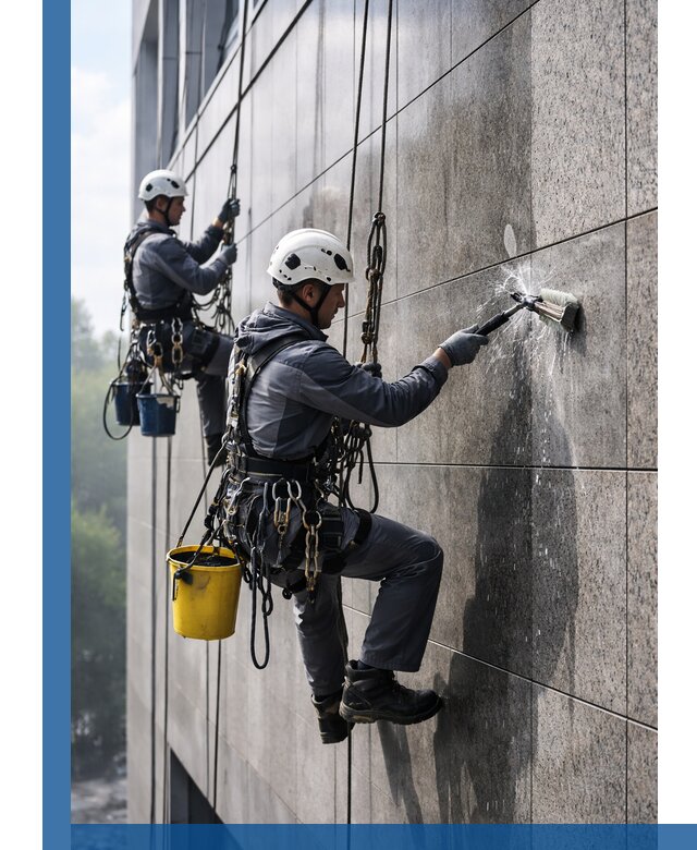 Профессиональная мойка фасада из керамогранита в Новодвинске