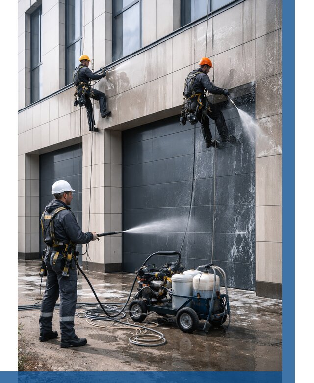 Послестроительная мойка фасада в Новодвинске от 307 р. | ВЫСОТНИК-Нвд