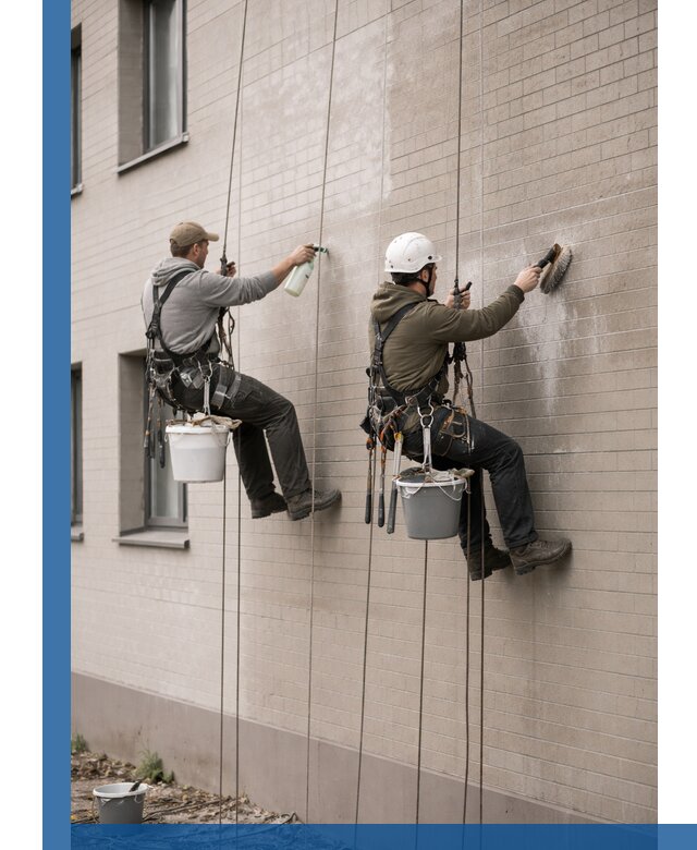 Удаление высолов с фасада зданий в Новодвинске без повреждений и следов