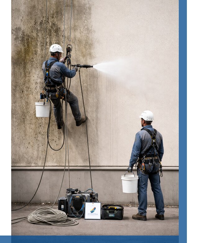 Очистка фасада от плесени в Новодвинске от 307 р. | ВЫСОТНИК-Нвд