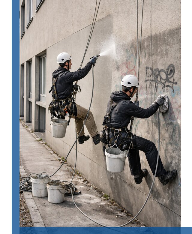 Антиграффити покрытие фасада с защитой от надписей в Новодвинске