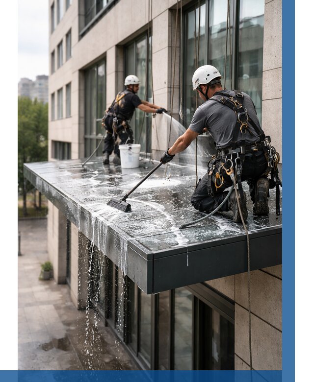 Мойка козырьков и навесов в Новодвинске от 3579 р. | ВЫСОТНИК-Нвд