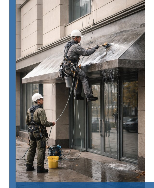 Профессиональная мойка козырьков и навесов в Новодвинске