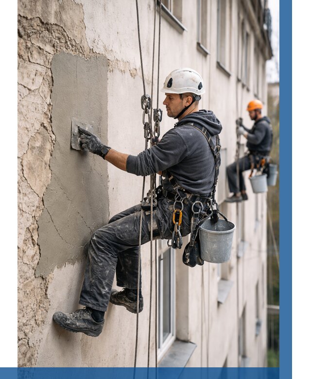 Восстановление штукатурки фасада в Новодвинске от 1227 р. | ВЫСОТНИК-Нвд