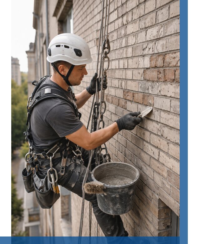 Ремонт кирпичной кладки фасада в Новодвинске от 1841 р. | ВЫСОТНИК-Нвд