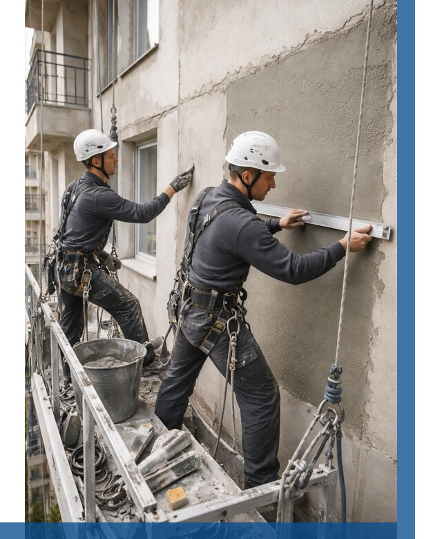 Штукатурка фасада на высоте в Новодвинске от 920 р. | ВЫСОТНИК-Нвд