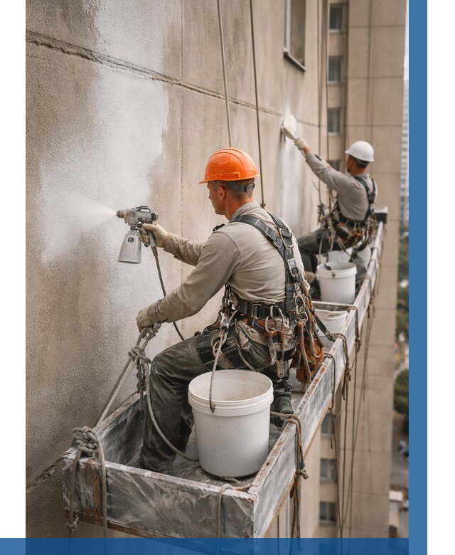 Грунтовка фасада на высоте в Новодвинске от 123 р. | ВЫСОТНИК-Нвд