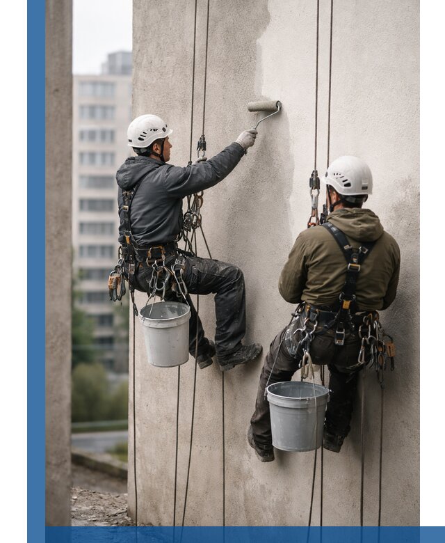 Покраска фасадов высотными альпинистами в Новодвинске с гарантией