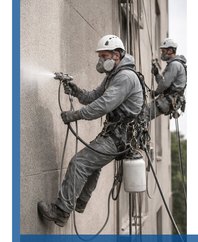 Безвоздушная покраска фасадов зданий в Новодвинске профессионально