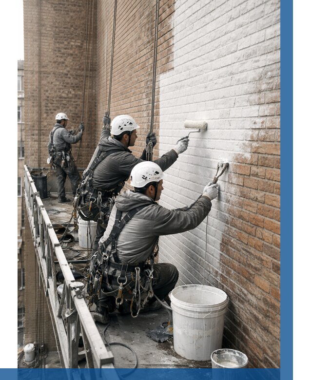 Покраска кирпичного фасада в Новодвинске от 358 р. | ВЫСОТНИК-Нвд