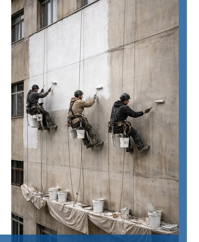 Покраска бетонного фасада в Новодвинске от 358 р за м2 | ВЫСОТНИК-Нвд