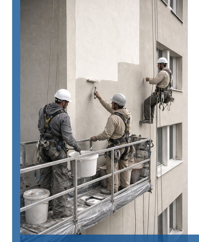 Покраска оштукатуренного фасада в Новодвинске под ключ с гарантией