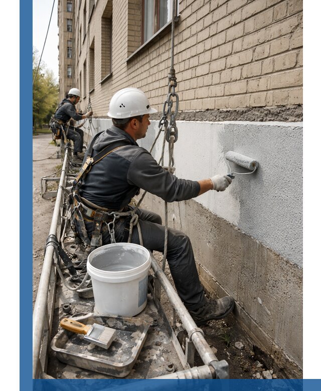Окраска цоколя здания в Новодвинске профессионально и надежно