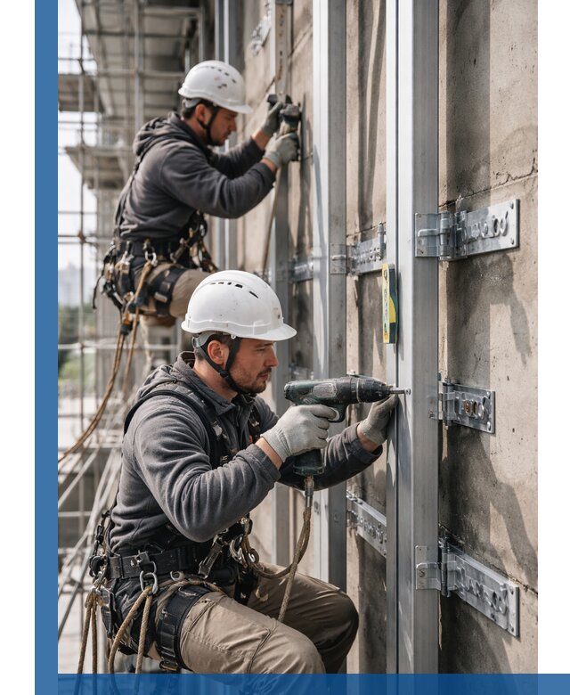 Монтаж и крепление подсистемы вентфасада в Новодвинске