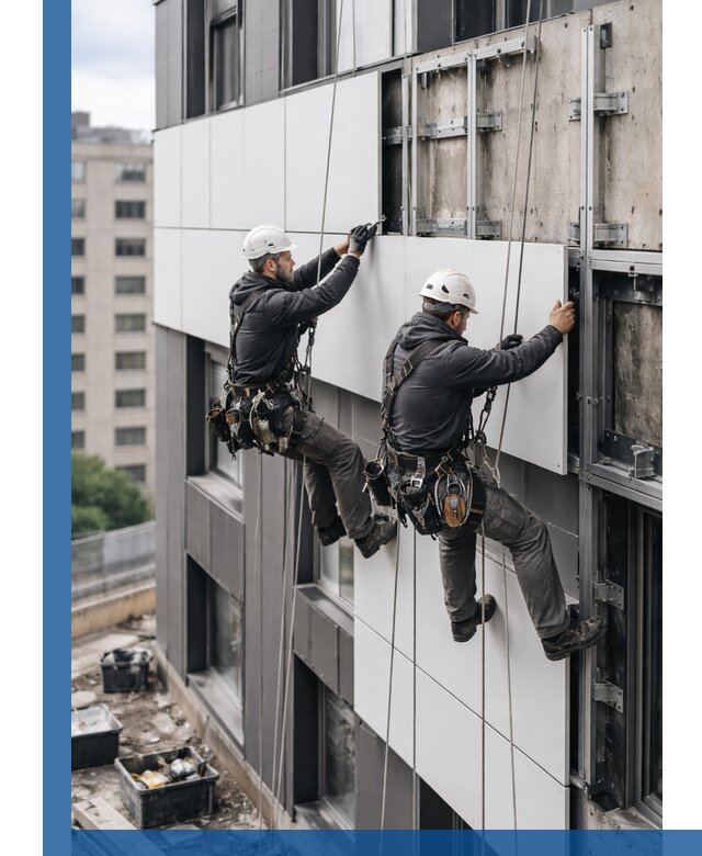 Монтаж композитных панелей фасада в Новодвинске под ключ