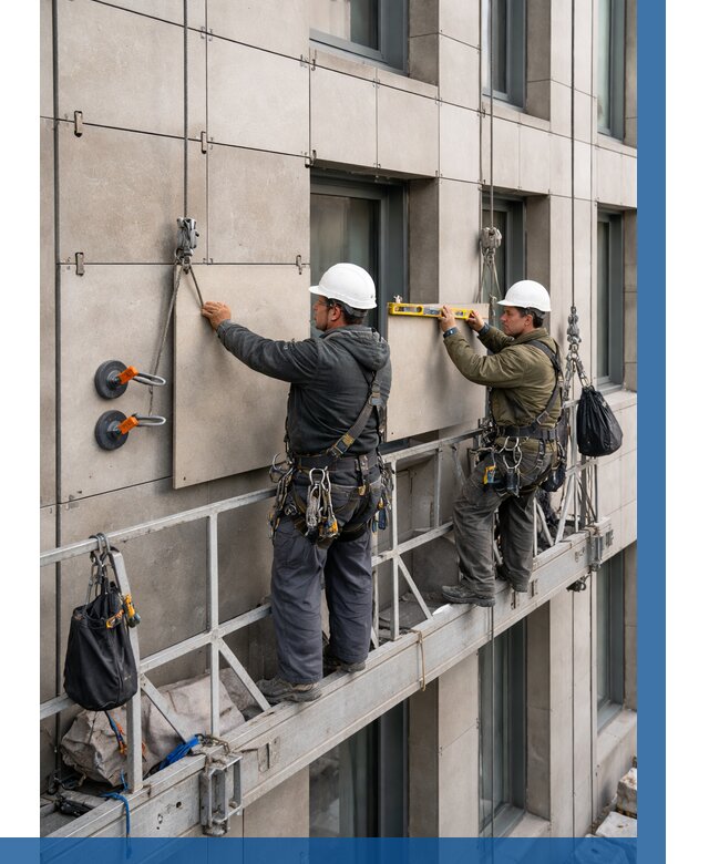 Монтаж керамогранита на фасад в Новодвинске от 2557 р. | ВЫСОТНИК-Нвд