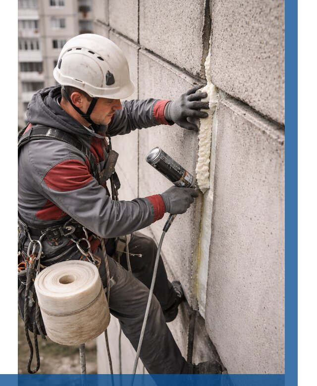 Утепление межпанельных швов в Новодвинске от 716 р. | ВЫСОТНИК-Нвд