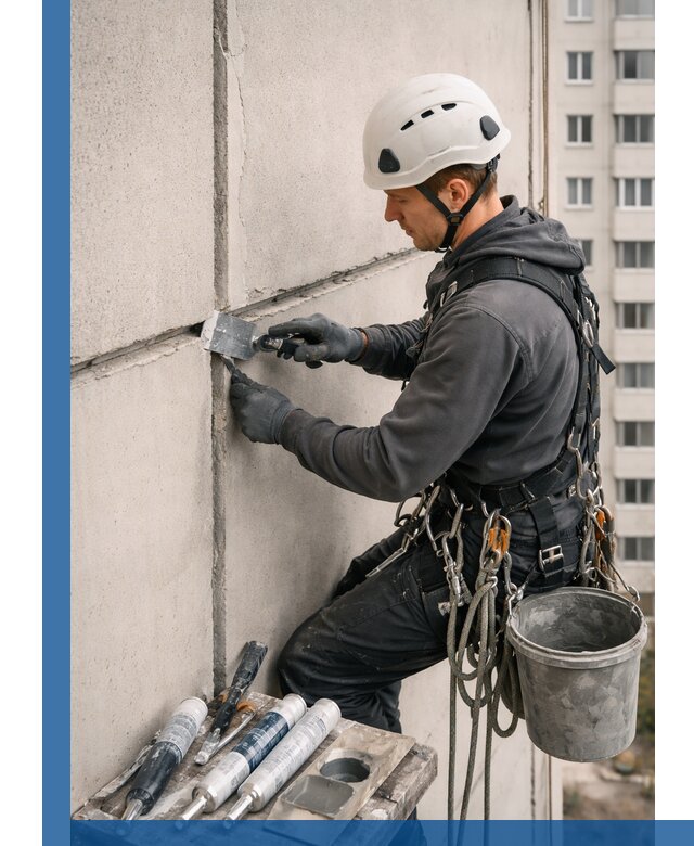 Ремонт межпанельных швов в Новодвинске герметизация и восстановление