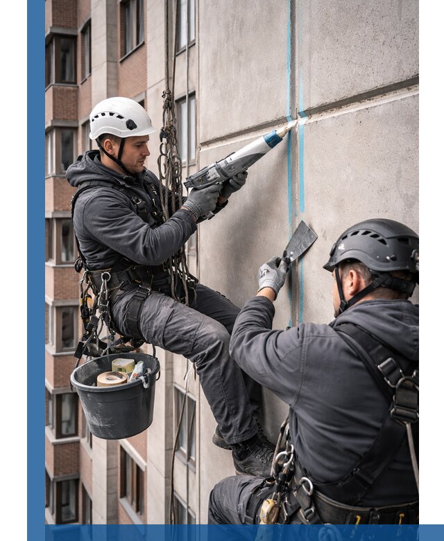 Вторичная герметизация швов фасада и кровли в Новодвинске