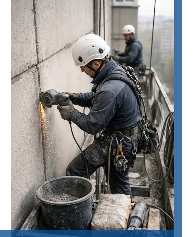Штробление межпанельных швов в Новодвинске от 1227 р. | ВЫСОТНИК-Нвд