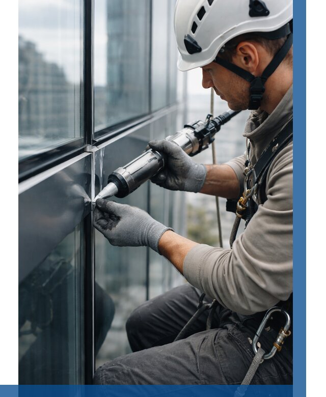 Герметизация стыков витража в Новодвинске от 1227 р. | ВЫСОТНИК-Нвд