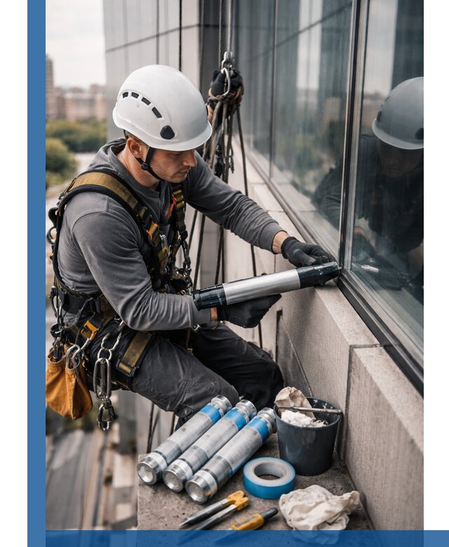 Герметизация стыков витража в Новодвинске для герметичных фасадов