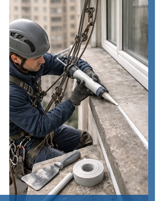 Герметизация балконного козырька в Новодвинске от 4602 р. | ВЫСОТНИК-Нвд