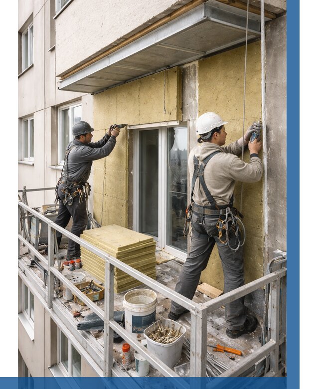 Утепление балкона снаружи в Новодвинске от 1636 р. под ключ ВЫСОТНИК-Нвд