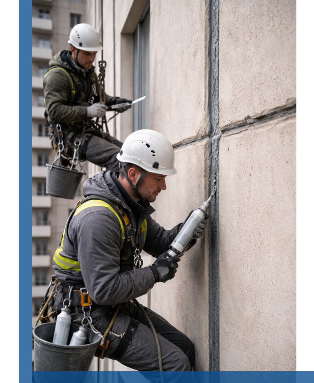 Герметизация деформационных швов фасада в Новодвинске качественно