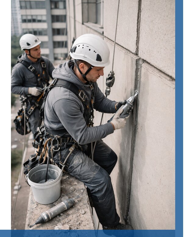 Ремонт деформационных швов здания в Новодвинске от 1023 р. | ВЫСОТНИК-Нвд