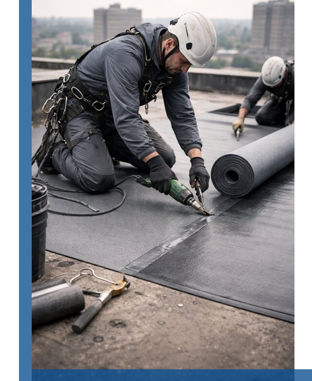 Ремонт мягкой кровли в Новодвинске с выездом промальпинистов