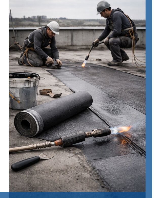 Ремонт рулонной кровли в Новодвинске от 665 р. | ВЫСОТНИК-Нвд