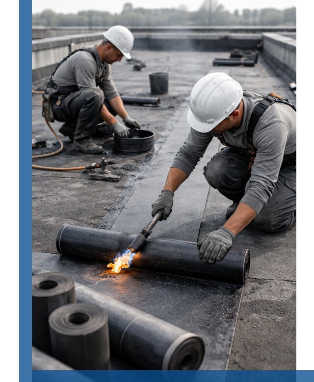 Ремонт рулонной кровли в Новодвинске герметизация и восстановление