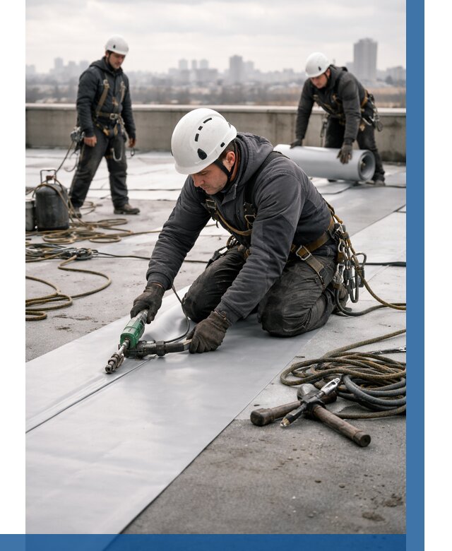 Ремонт мембранной кровли в Новодвинске от 1841 р./м2 | ВЫСОТНИК-Нвд