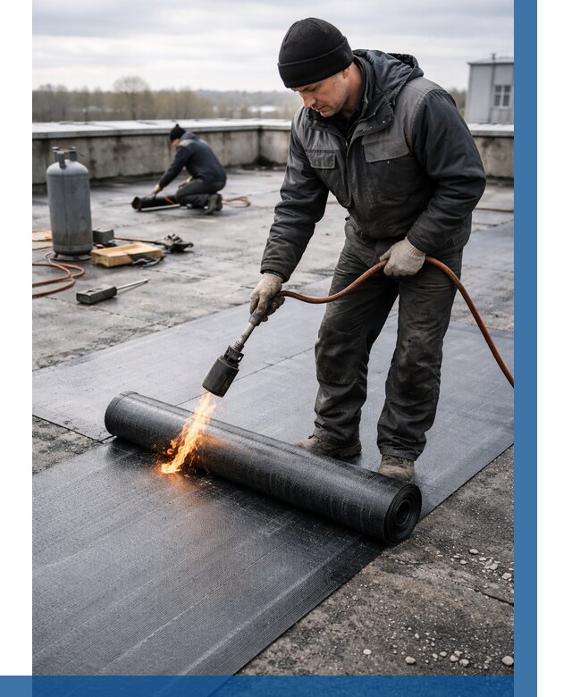 Ремонт наплавляемой кровли в Новодвинске от 716 р. | ВЫСОТНИК-Нвд