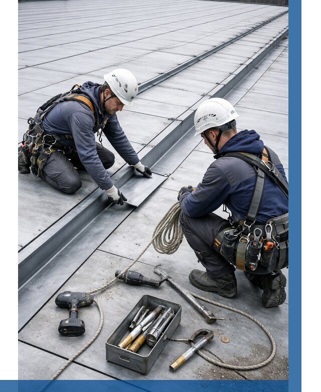 Ремонт фальцевой кровли в Новодвинске от 716 р. | ВЫСОТНИК-Нвд