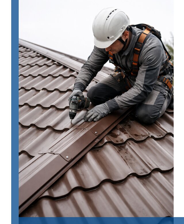 Ремонт металлочерепицы на крыше в Новодвинске профессионально