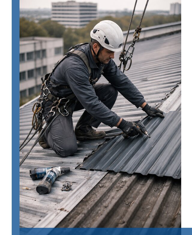 Ремонт профнастила на кровле в Новодвинске, работы под ключ