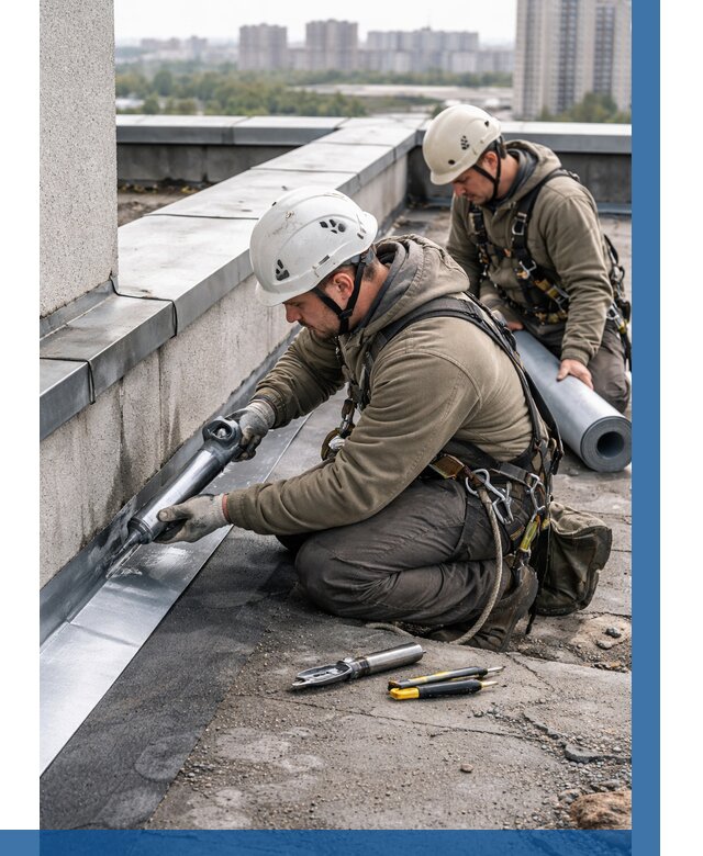 Ремонт кровельных примыканий в Новодвинске от 1227 р. | ВЫСОТНИК-Нвд