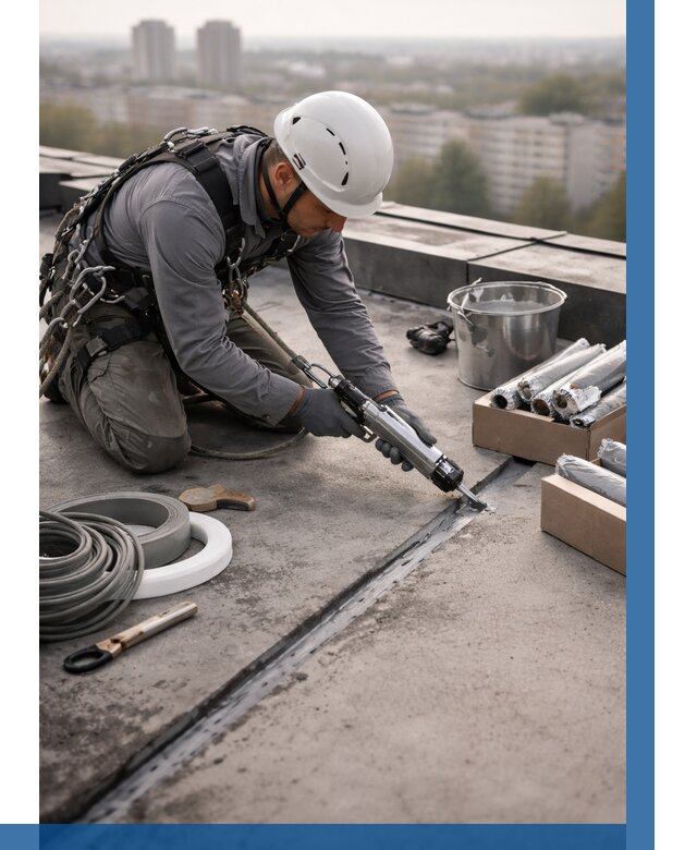 Герметизация швов кровли в Новодвинске от 460 р./м2 | ВЫСОТНИК-Нвд