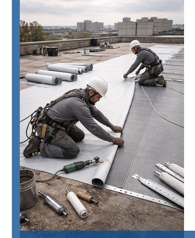 Монтаж мембранной кровли в Новодвинске для промышленных зданий