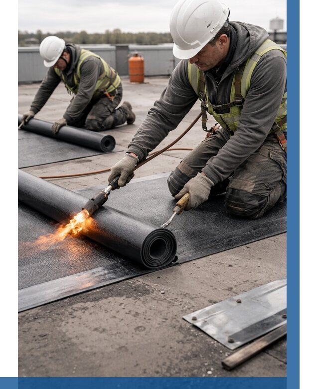 Монтаж наплавляемой кровли в Новодвинске от 869 р. — ВЫСОТНИК-Нвд