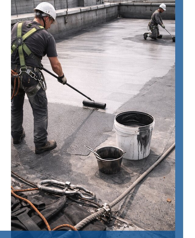 Гидроизоляция кровли жидкой резиной в Новодвинске от 511 р. | ВЫСОТНИК-Нвд