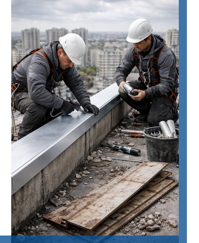 Замена парапетных крышек под ключ в Новодвинске от 1227 р. | ВЫСОТНИК-Нвд