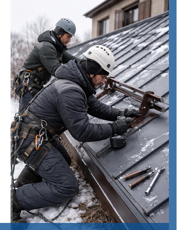 Монтаж снегозадержателей в Новодвинске от 460 р. | ВЫСОТНИК-Нвд