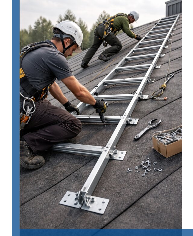 Профессиональный монтаж кровельной лестницы в Новодвинске под ключ