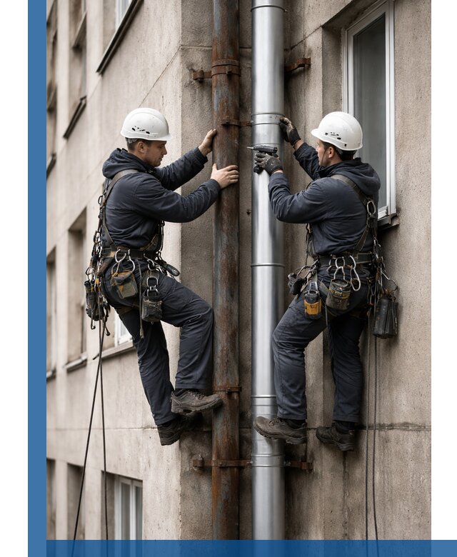 Замена водосточных труб в Новодвинске: монтаж и демонтаж под ключ