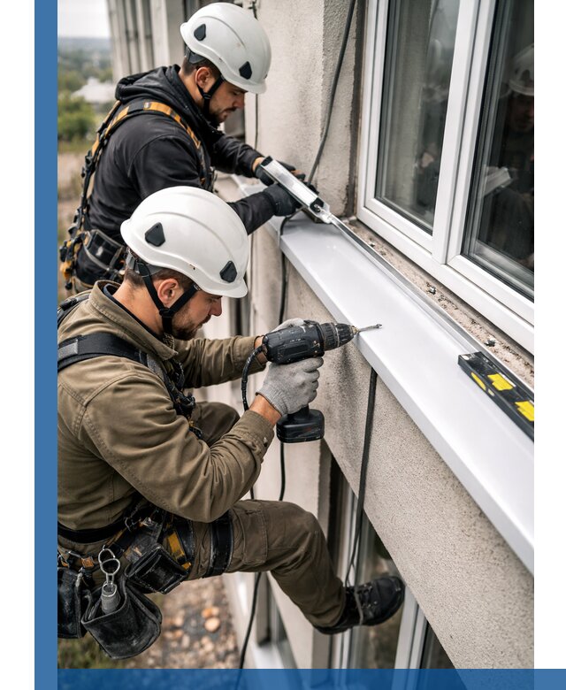 Профессиональный монтаж оконных отливов и отведения воды в Новодвинске