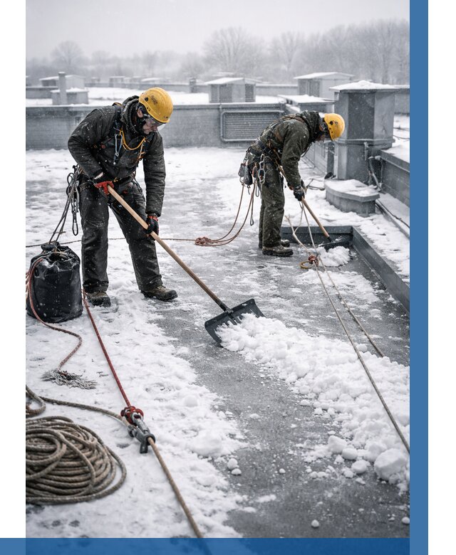 Очистка крыши от снега в Новодвинске от 7670 р. | ВЫСОТНИК-Нвд